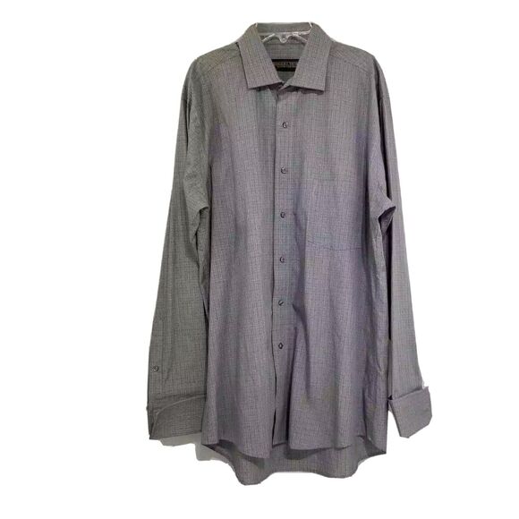 Donald J Trump French Cuff Mens Dress Shirt Gray 16 34/35 Regular Fit - Picture 1 of 12